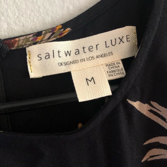 Saltwater Luxe Brantley Black Floral Cinch Dress size M - Picture 10 of 14